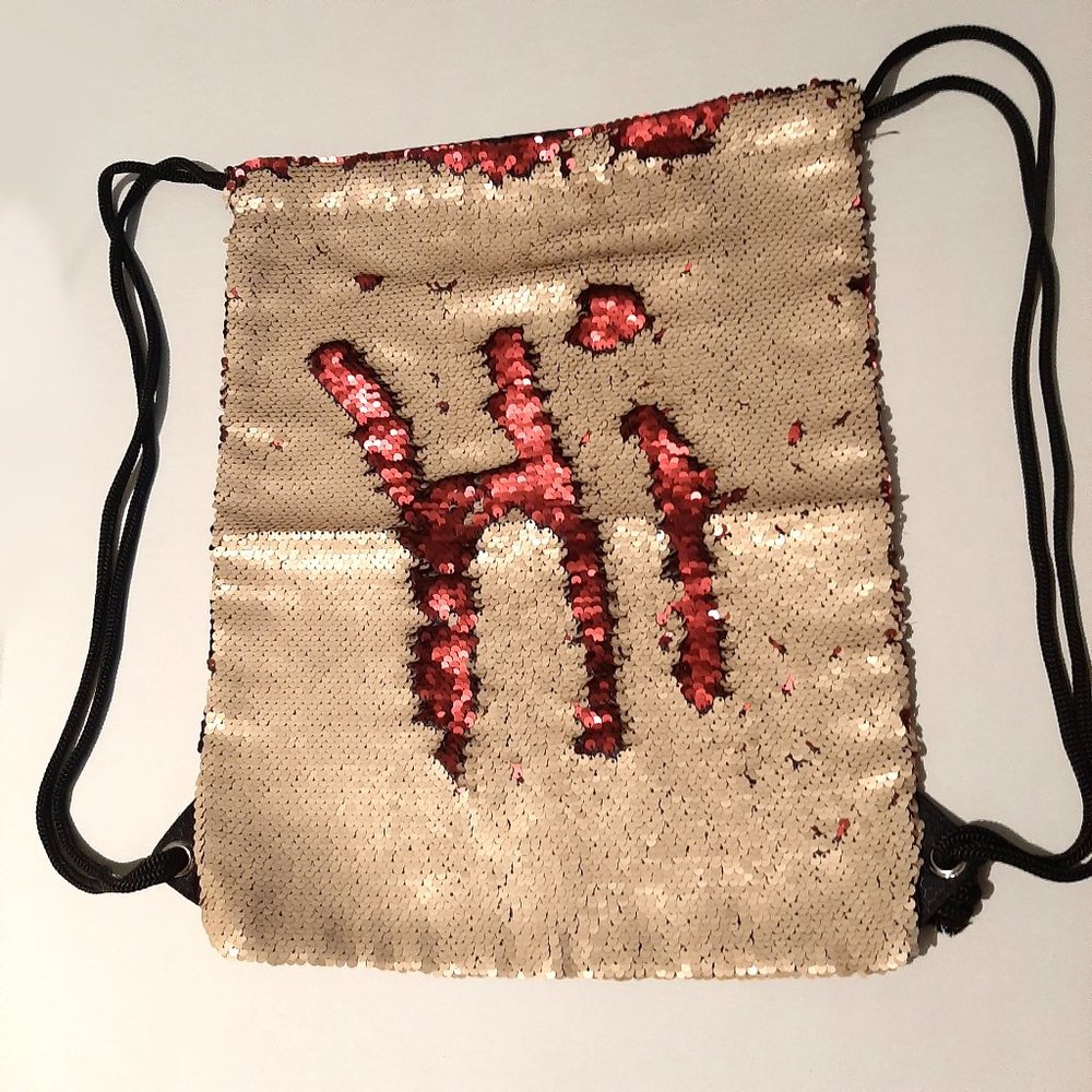 Reversible Sequin Art Drawstring Backpack 16 H By… - image 2